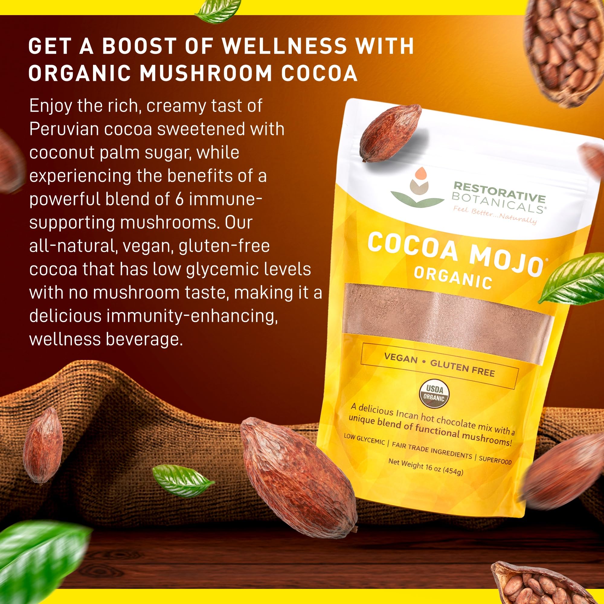 EnerHealth cocoa mojo spoonful closeup highlighting smooth mixability and creamy look