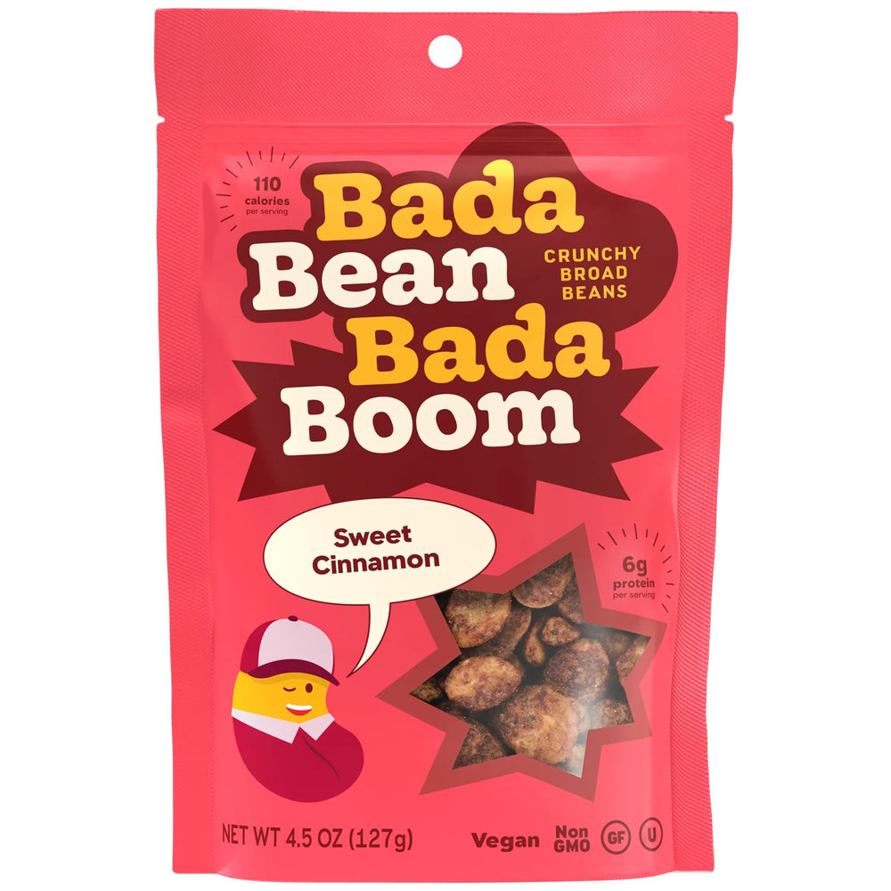 Enlightened Bada Bean front packaging showing cinnamon flavor and nutrition