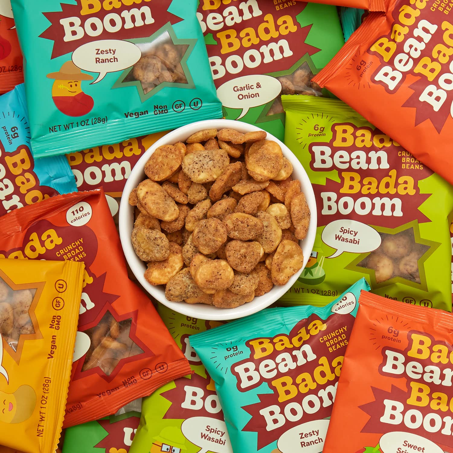 Enlightened Bada Bean lifestyle outdoor snack moment showing bold flavor enjoyment