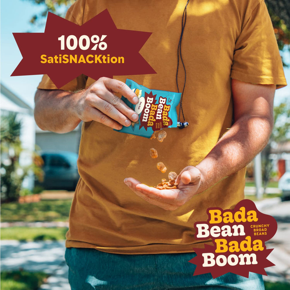 Enlightened Bada Bean pack of 24 stacked for pantry stocking convenience