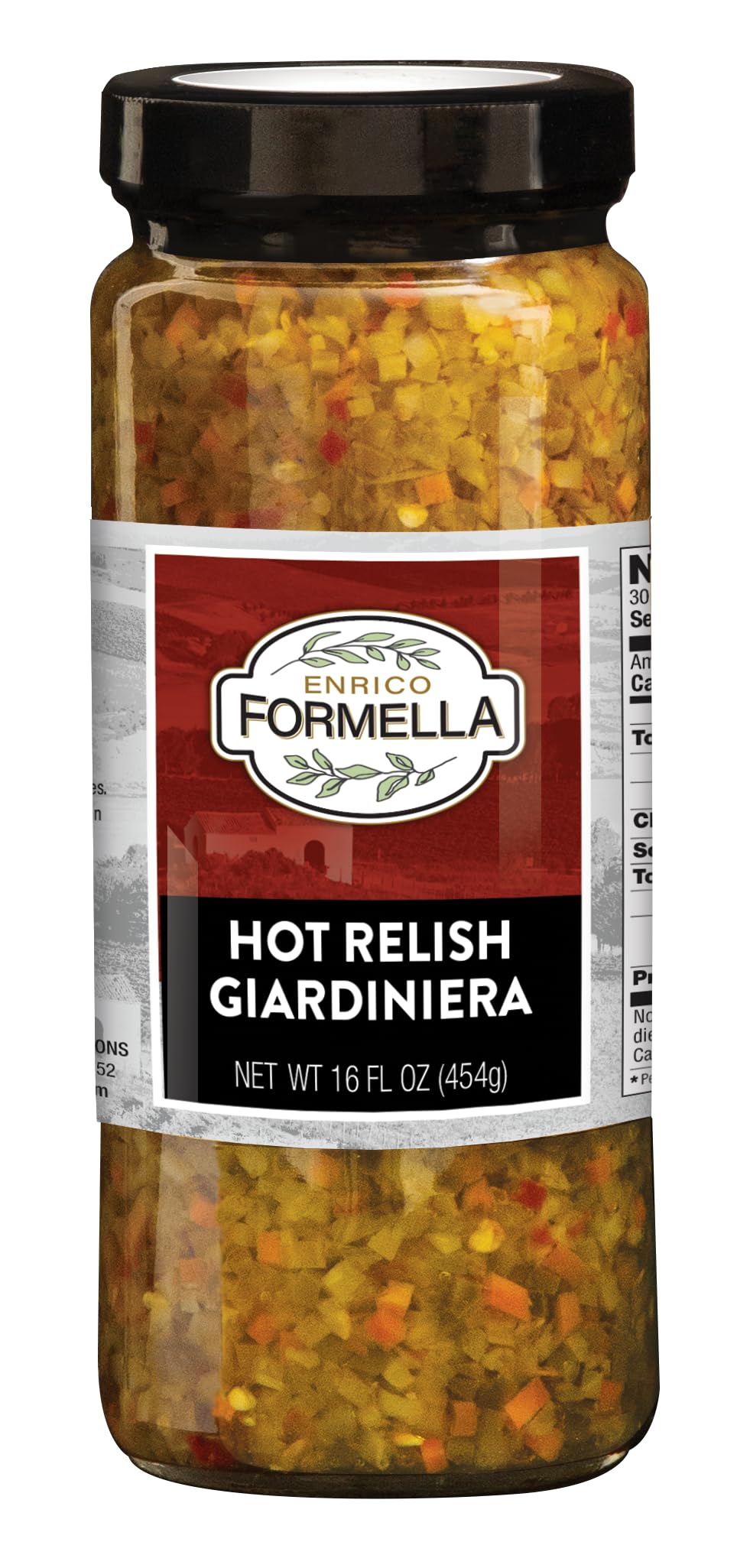 Enrico Formella jar front view showing label and 16oz size, ready for sandwiches