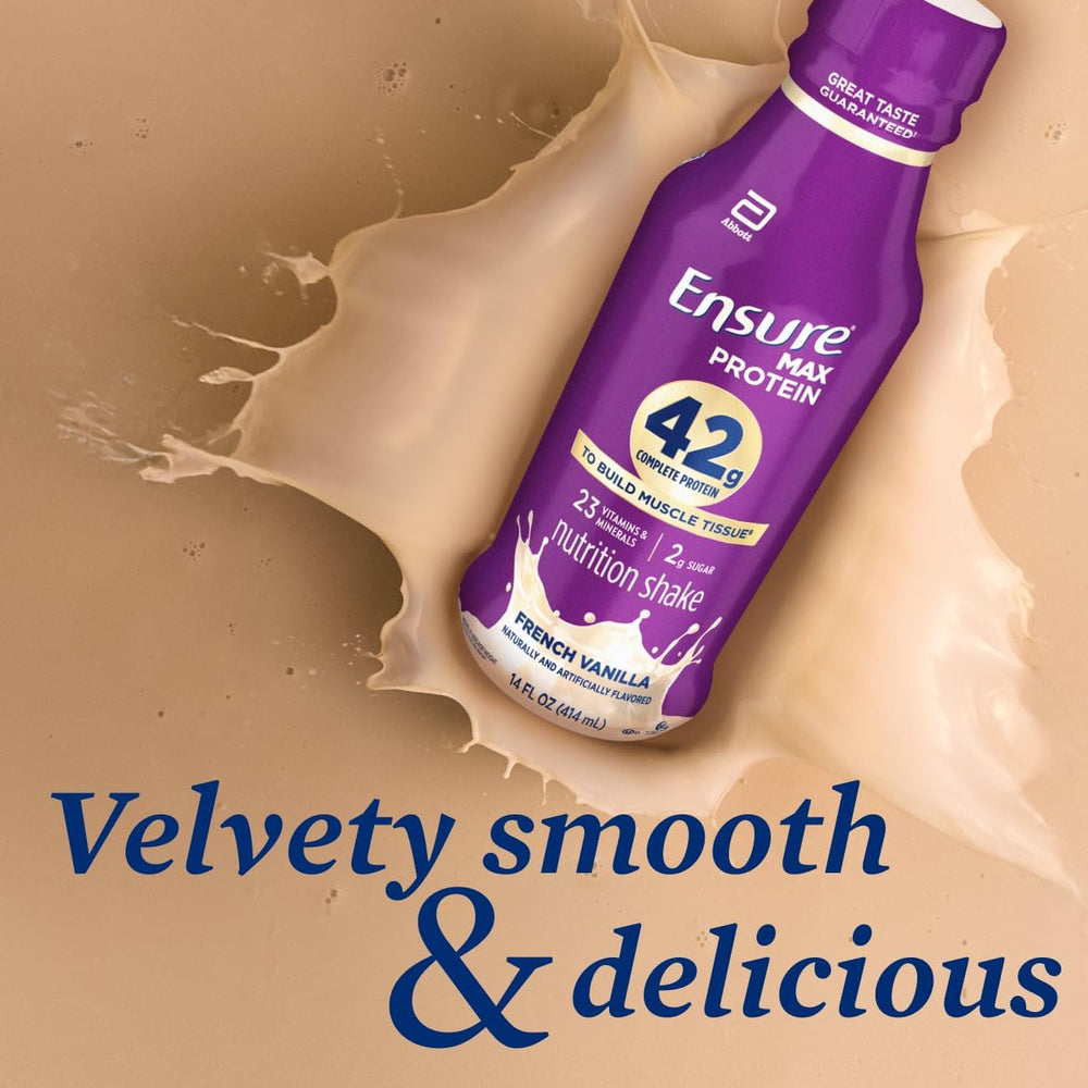 Ensure French Vanilla ingredient callout highlighting 23 vitamins and minerals