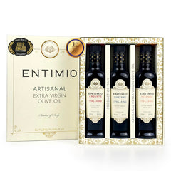 ENTIMIO gift set front packaging showing three bottles and premium protection