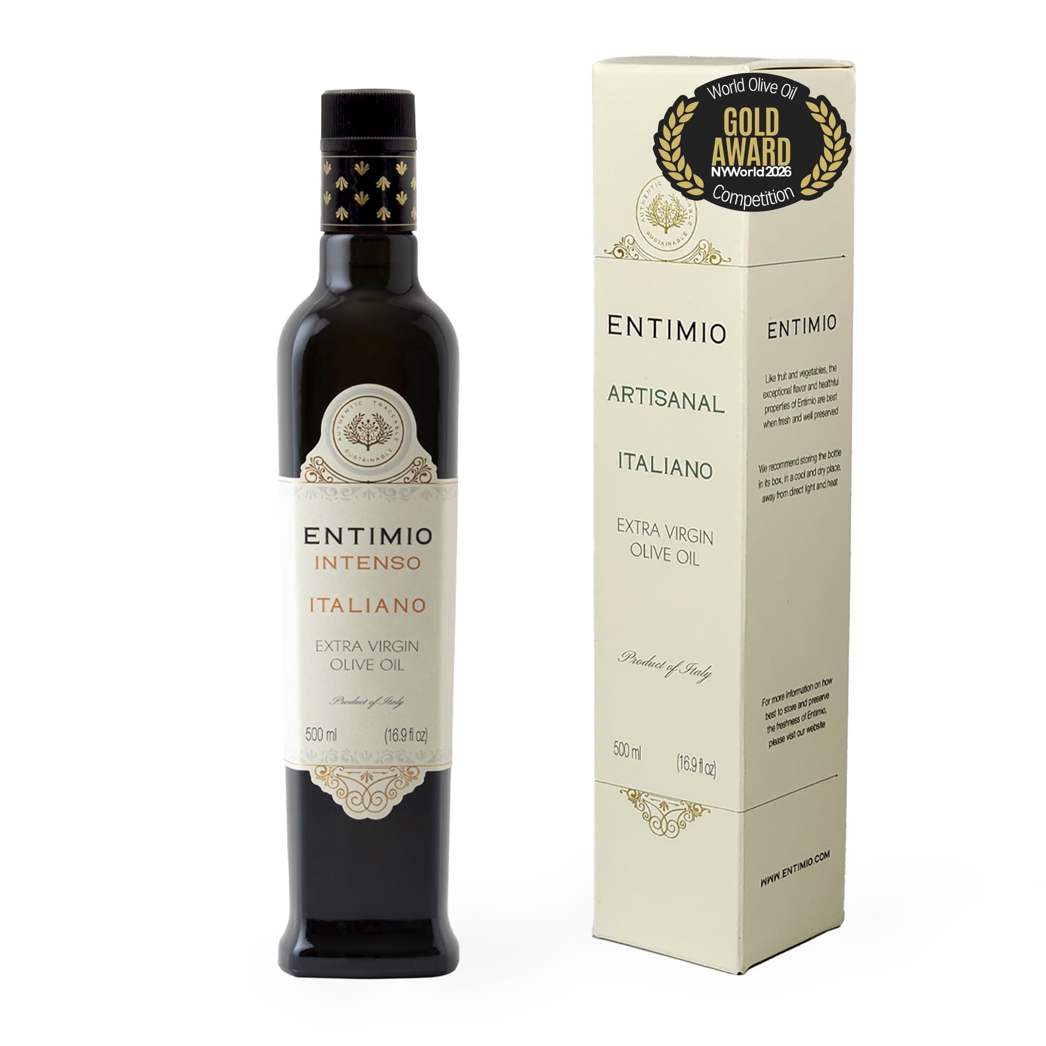 ENTIMIO Intenso front bottle view showing premium label and size