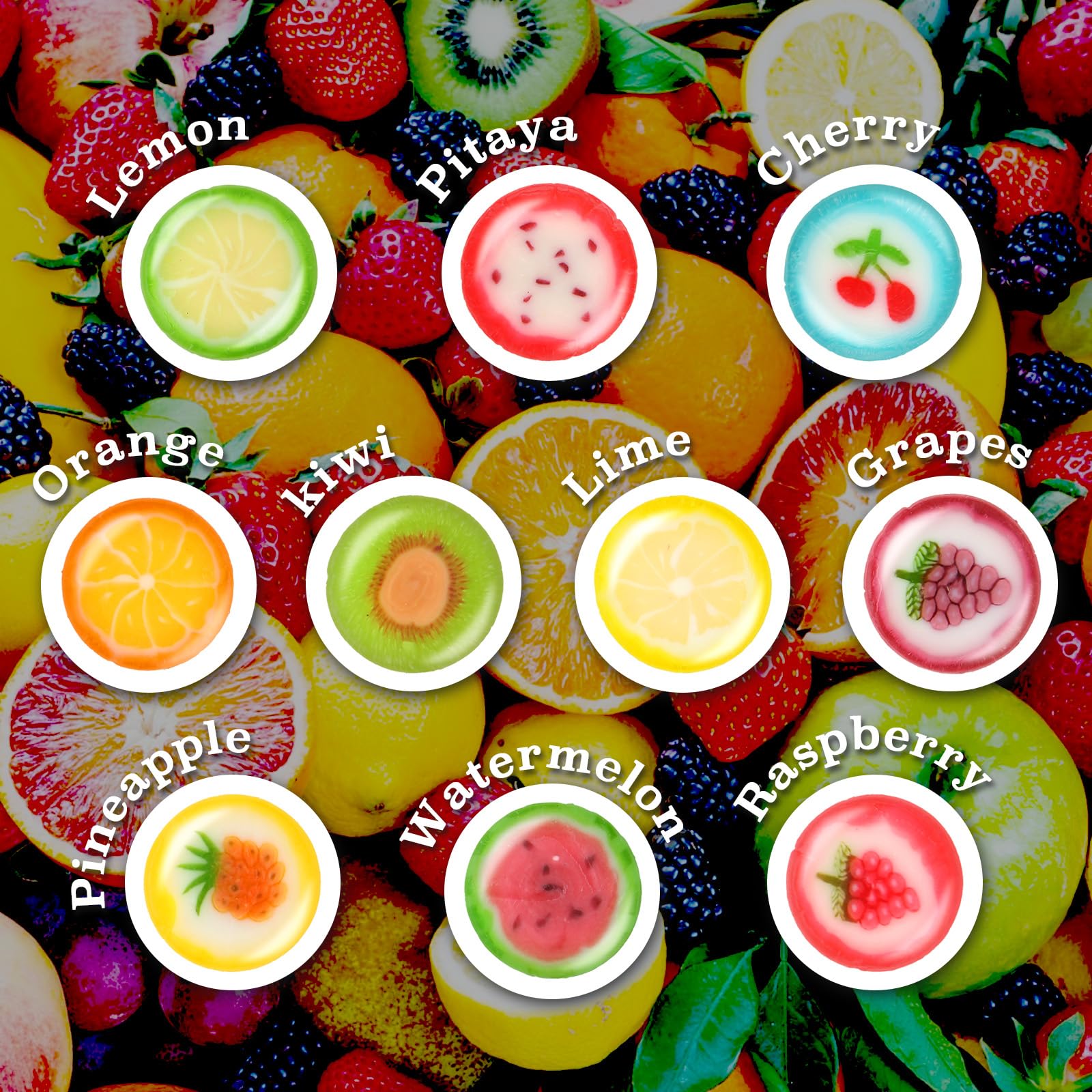 EORA close-up of mixed fruit slices highlighting texture and assorted flavors benefit