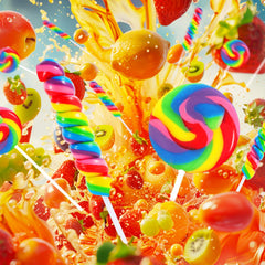 EORA twisty lollipop close-up showing texture and vibrant colors