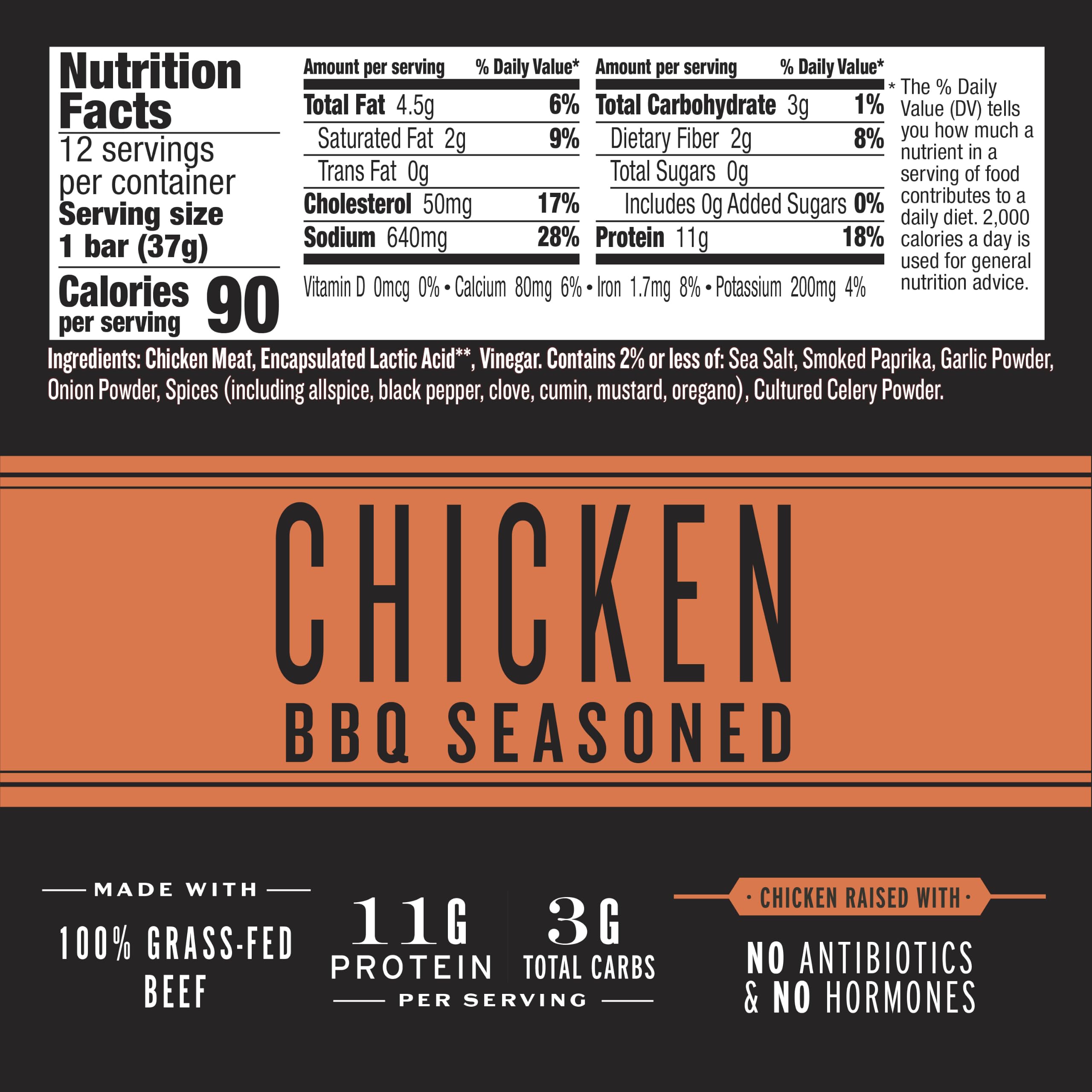 Epic single BBQ Chicken bar unwrapped demonstrating portable protein snack