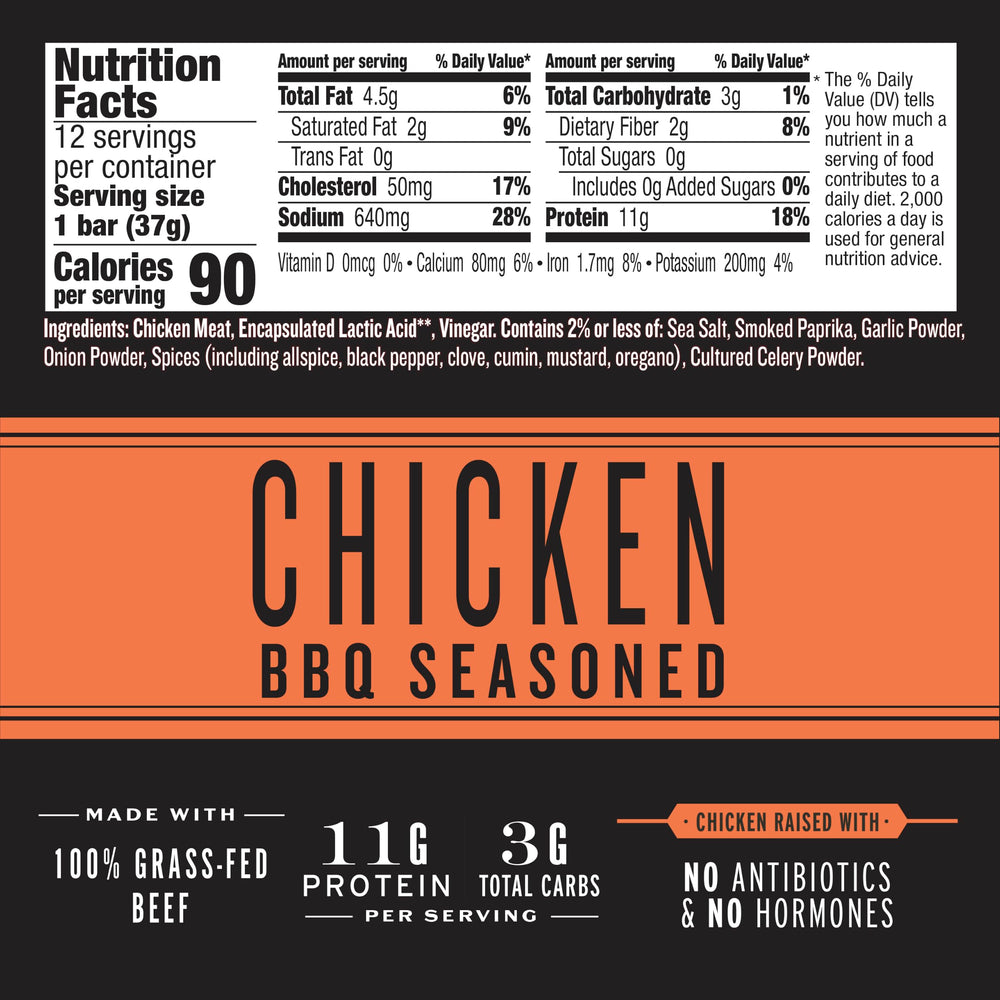 Epic single BBQ Chicken bar unwrapped demonstrating portable protein snack