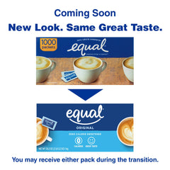 Equal packet close-up showing texture and clear labeling for precise portioning