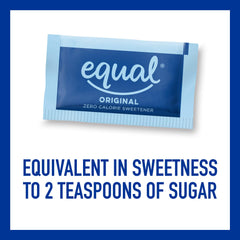 Equal packet being poured into coffee demonstrates fast dissolution benefit