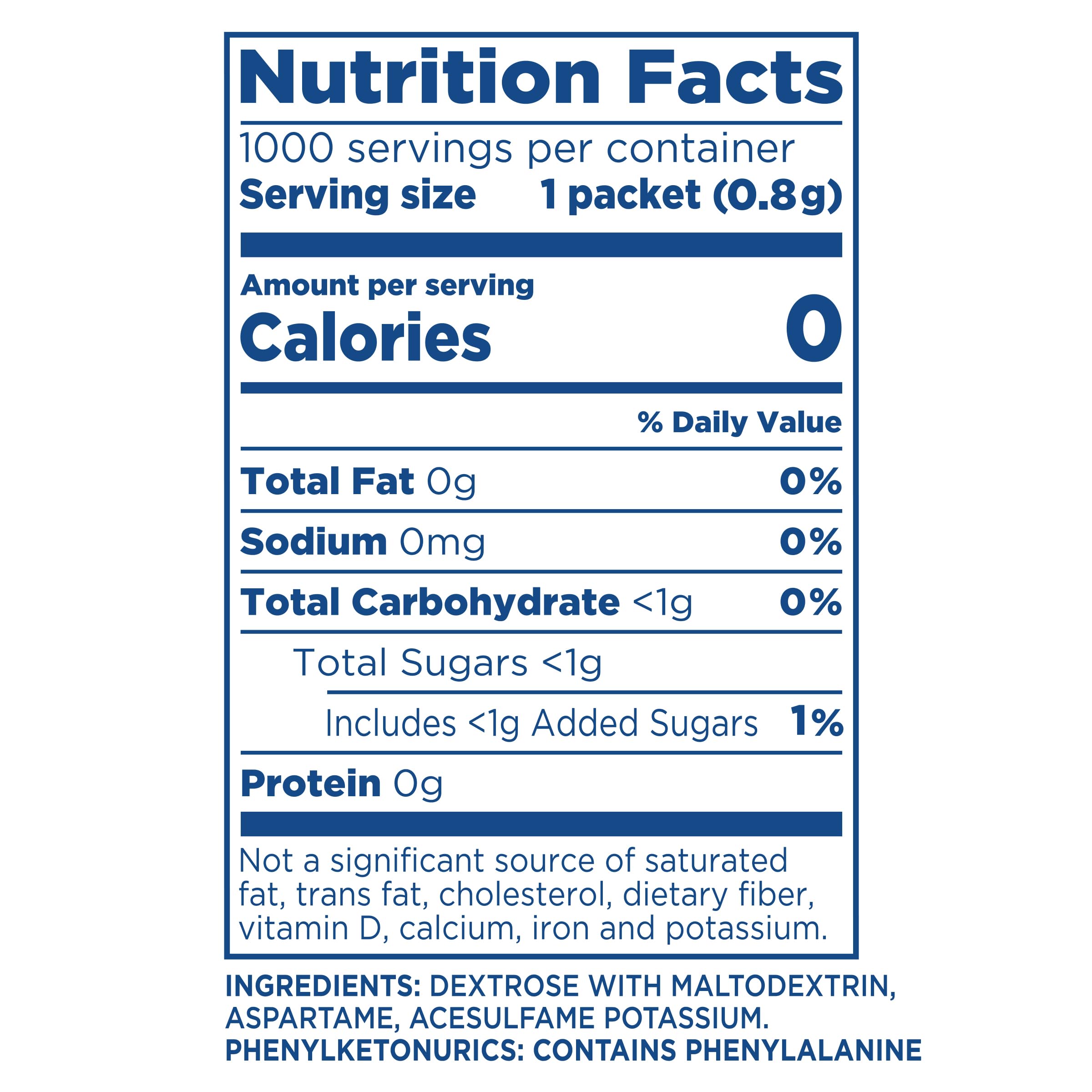 Equal packet nutrition label close-up shows ingredient transparency benefit