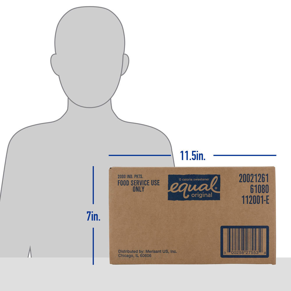 Open Equal packet revealing granules shows predictable sweetness benefit