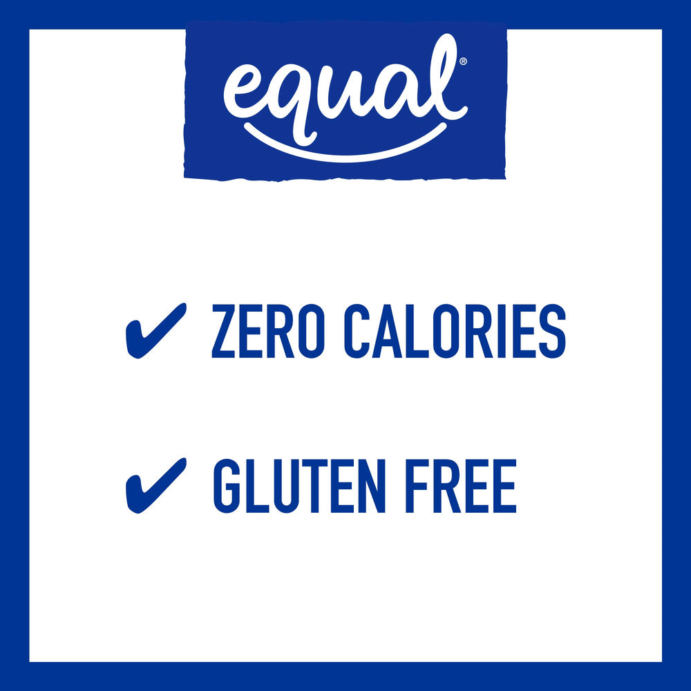 Equal packet on teaspoon comparing portion size for accurate sugar swap