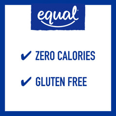 Equal packet on teaspoon comparing portion size for accurate sugar swap