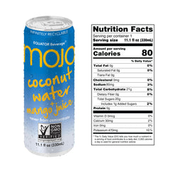 EQUATOR MOJO close-up of cap and label highlighting non-GMO claim