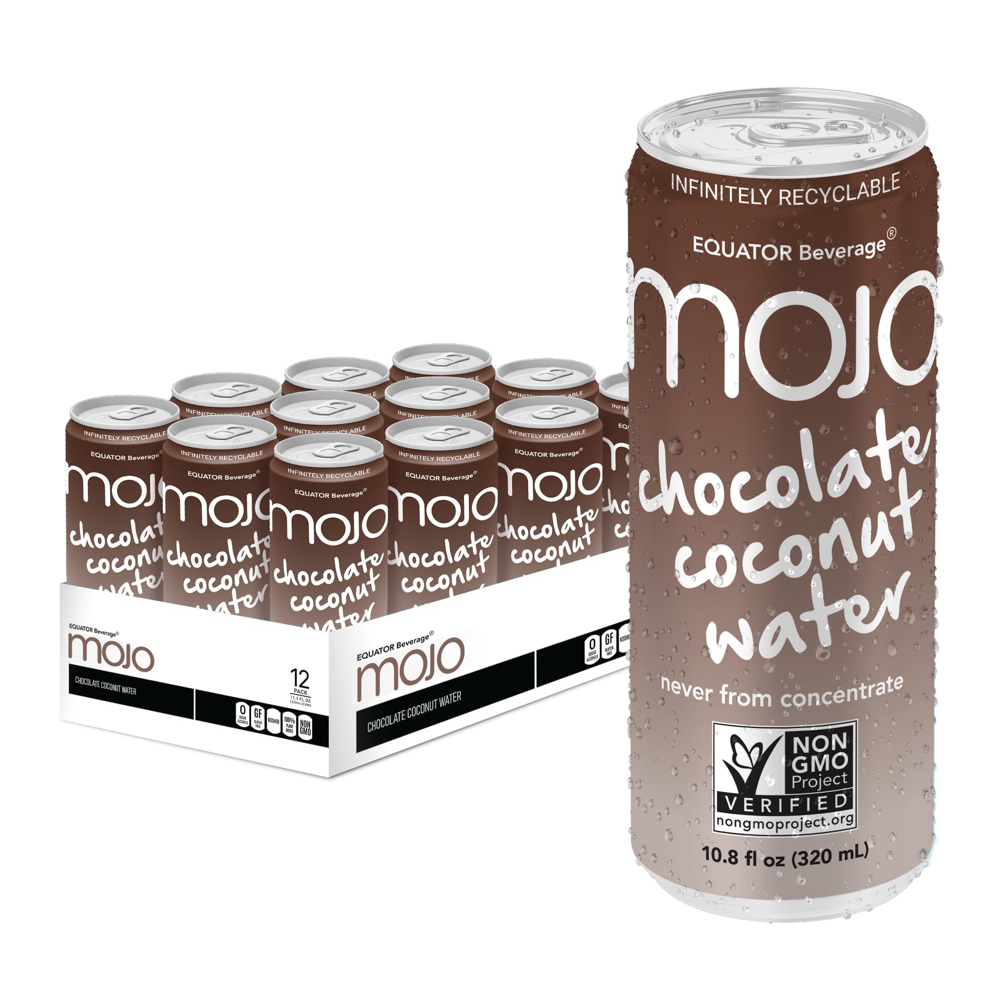 EQUATOR MOJO front can showing chocolate coconut water branding and convenience