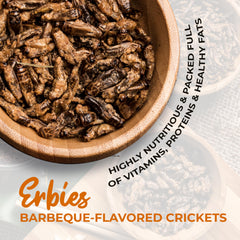Erbies texture detail of individual cricket showing crispness and roasted appearance