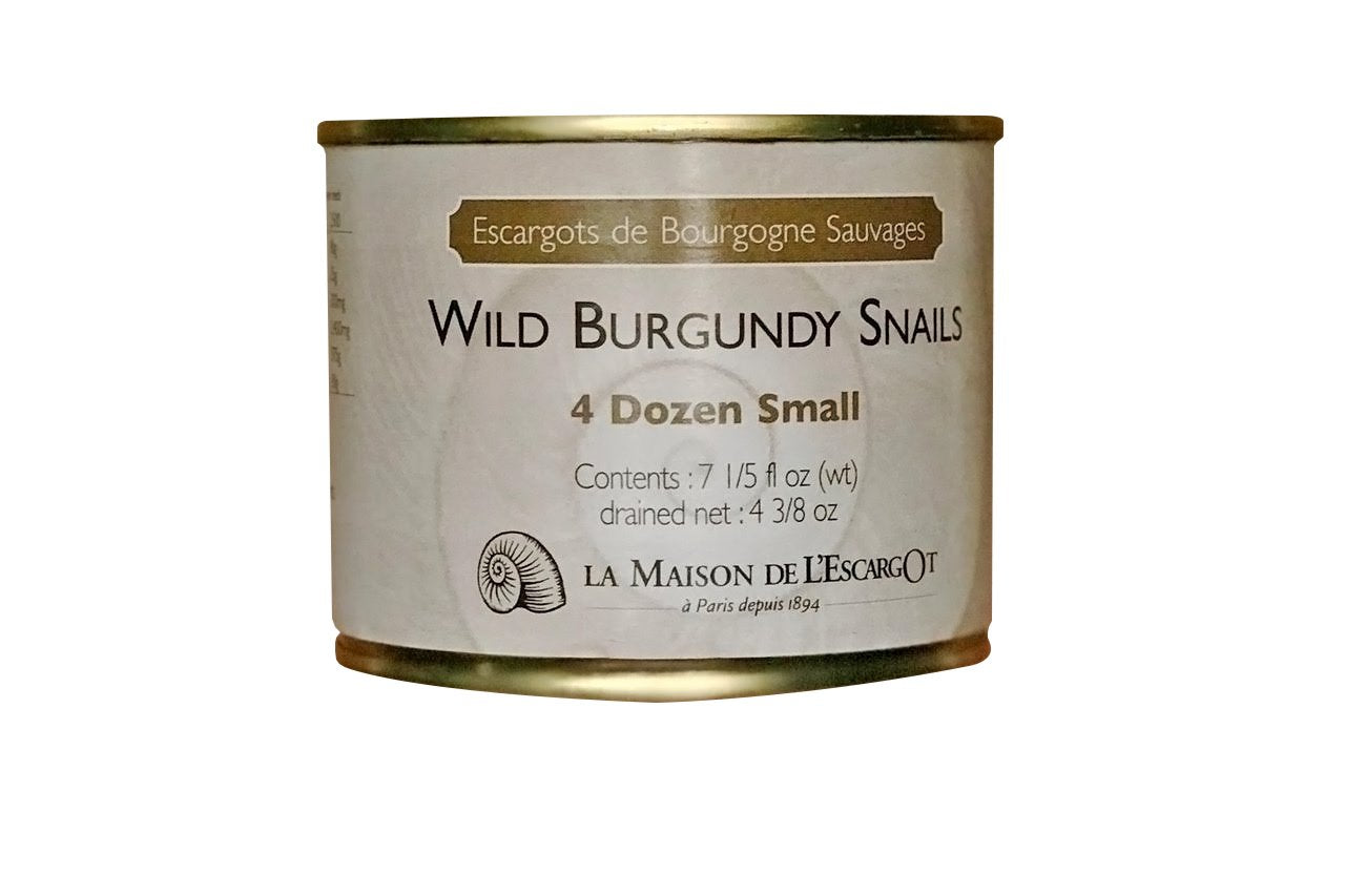 Escargots de Bourgogne Sauvages front packaging showing premium delivery and provenance benefit