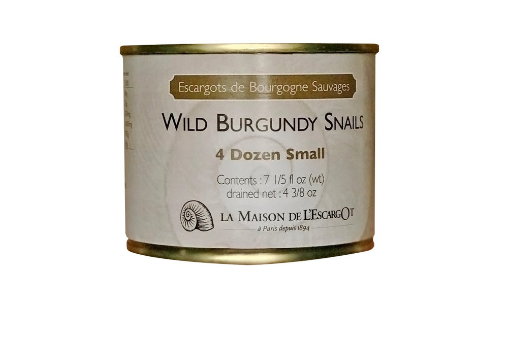 Escargots de Bourgogne Sauvages front packaging showing premium delivery and provenance benefit