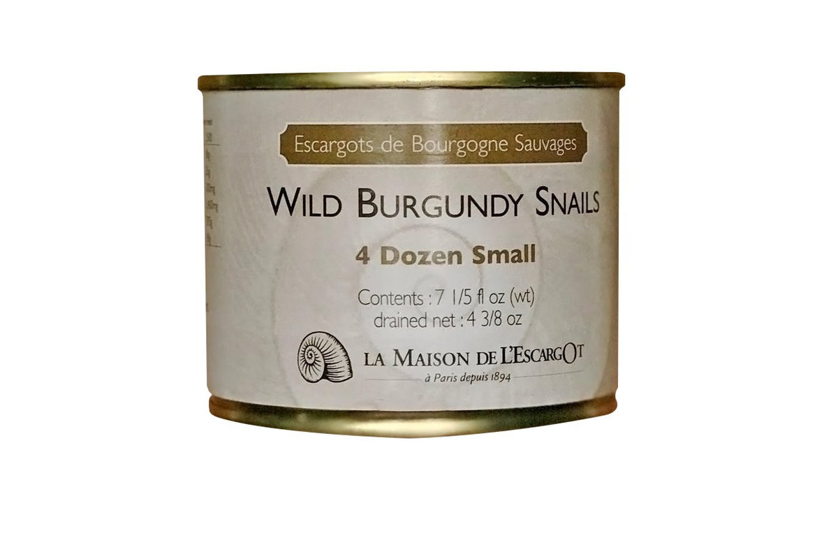 Escargots de Bourgogne Sauvages front packaging showing premium delivery and provenance benefit