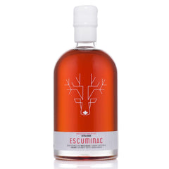 Escuminac front bottle showing elegant glass and rich amber color benefit gifting