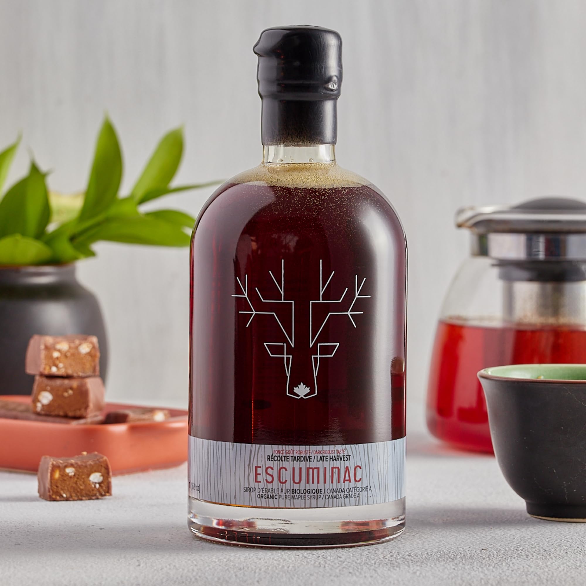 Escuminac label with organic certification emphasizing purity