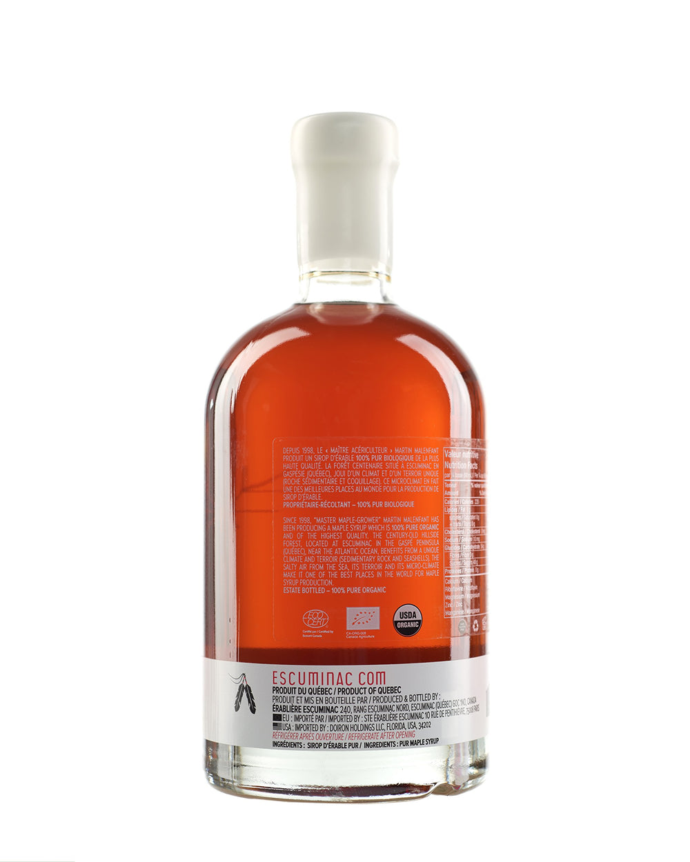 Escuminac syrup texture close-up showing glossy viscosity for culinary use