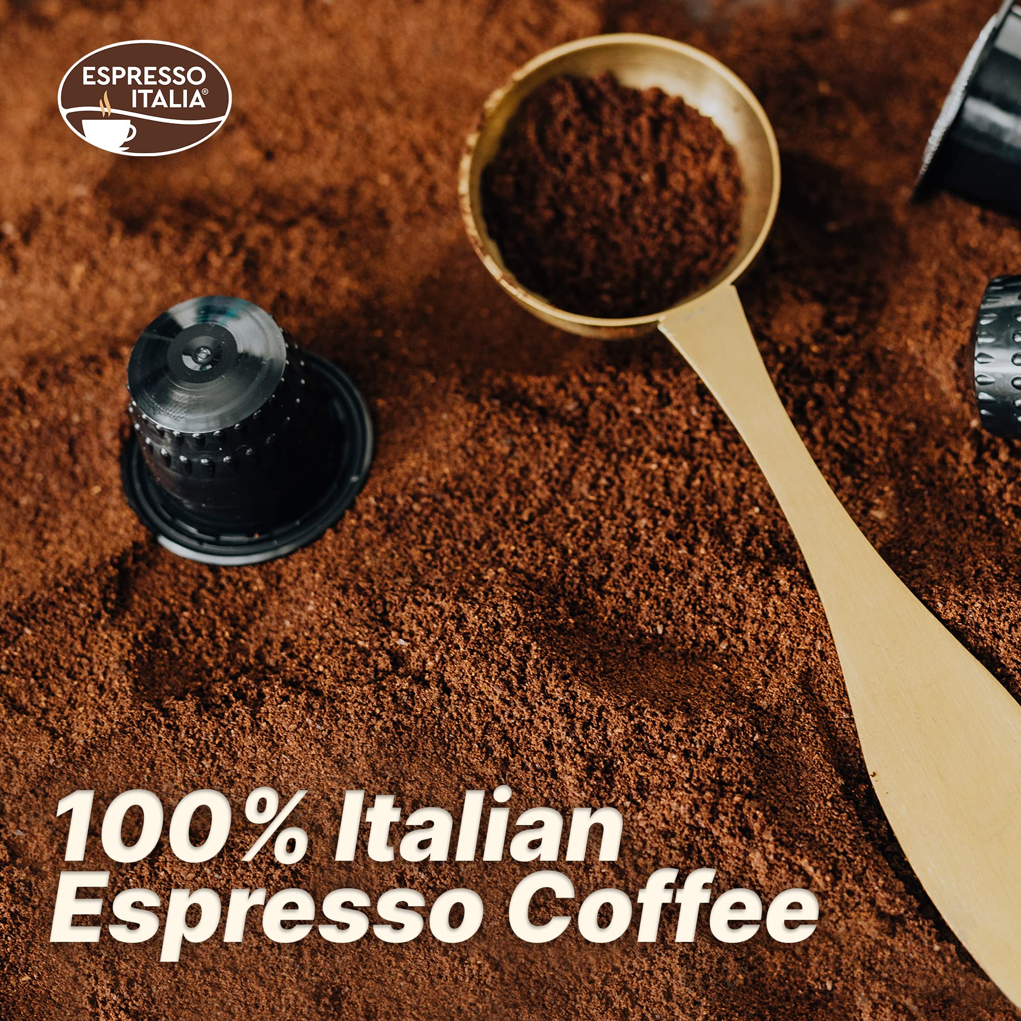 Espresso Italia opened box revealing hermetically sealed pods for preserved freshness
