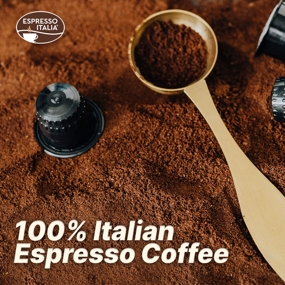 Espresso Italia opened box revealing hermetically sealed pods for preserved freshness