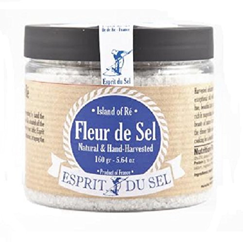 Esprit Du Sel jar front view showing label and delicate finishing salt
