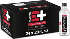 Essentia front of case showing 24-pack and easy storage benefit