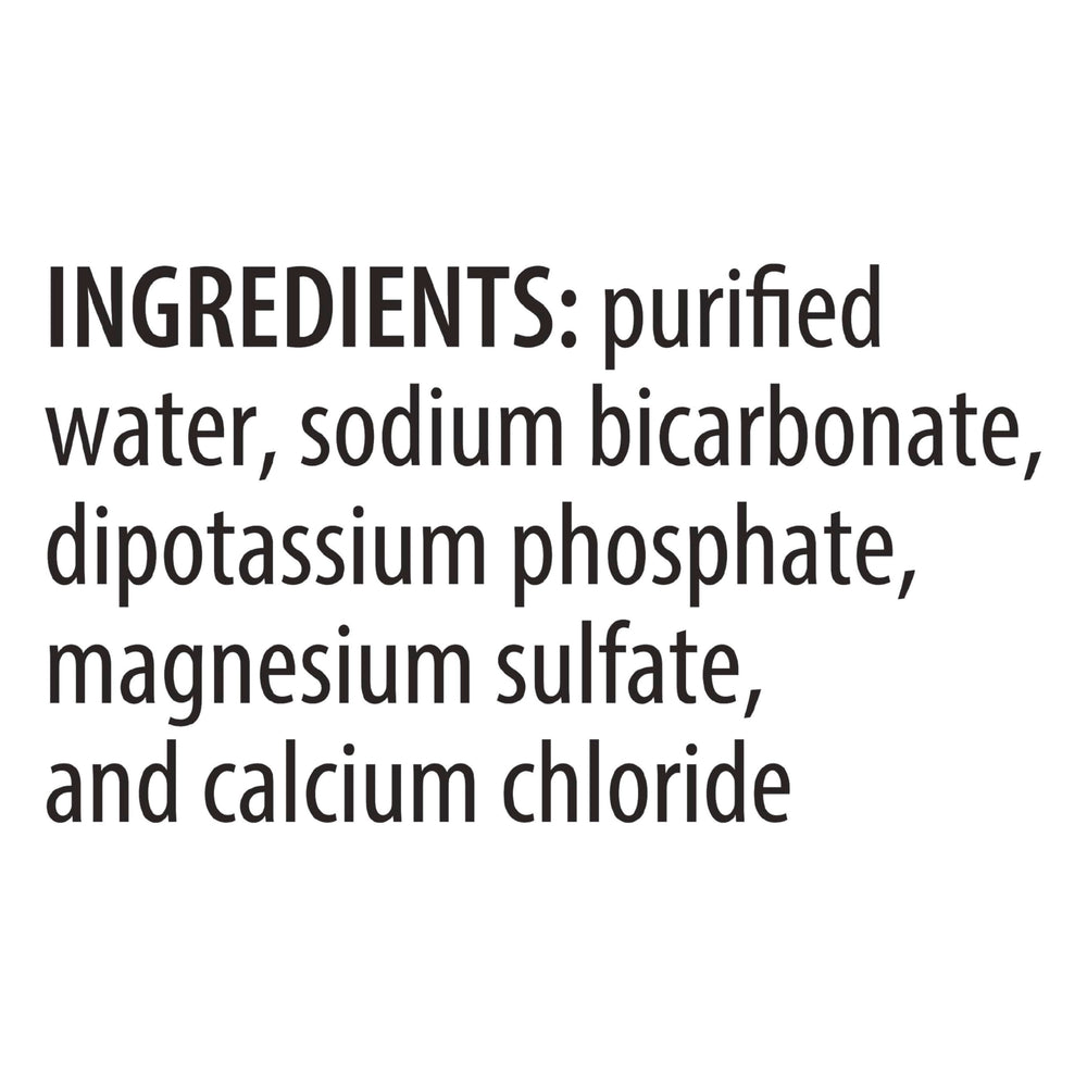 Essentia label close-up showing 9.5+ pH and electrolytes for balanced taste