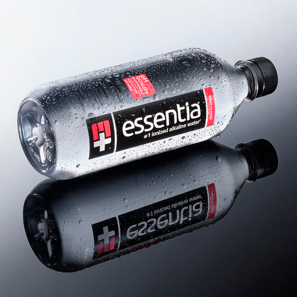 Essentia in active lifestyle setting with runner showing on-the-go refreshment