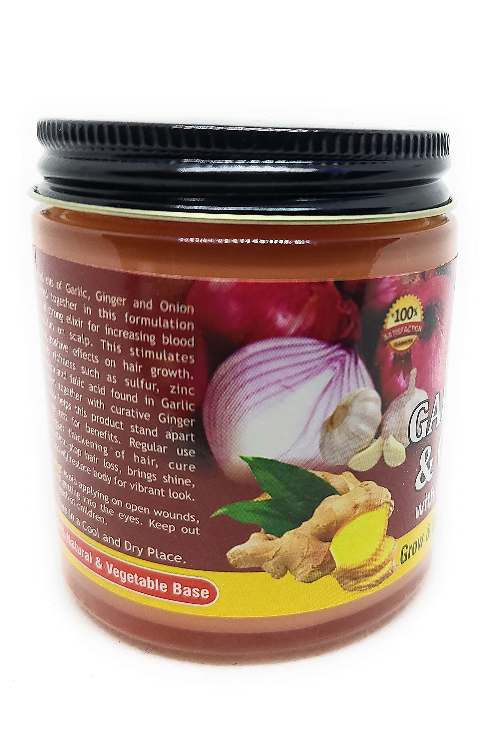 Essential Palace ingredients label listing garlic ginger onion and oils, clarifies formulation