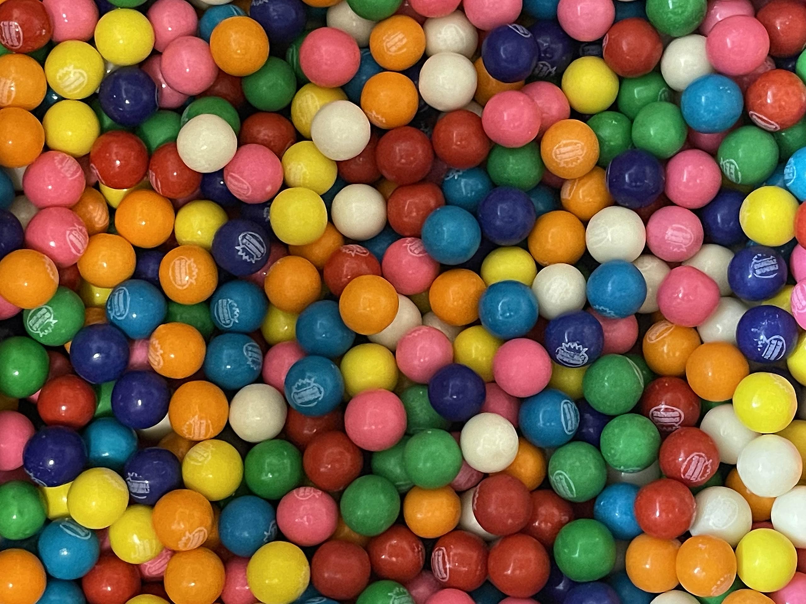 Eueasy Dubble Bubble gum balls poured in a clear vending jar for display