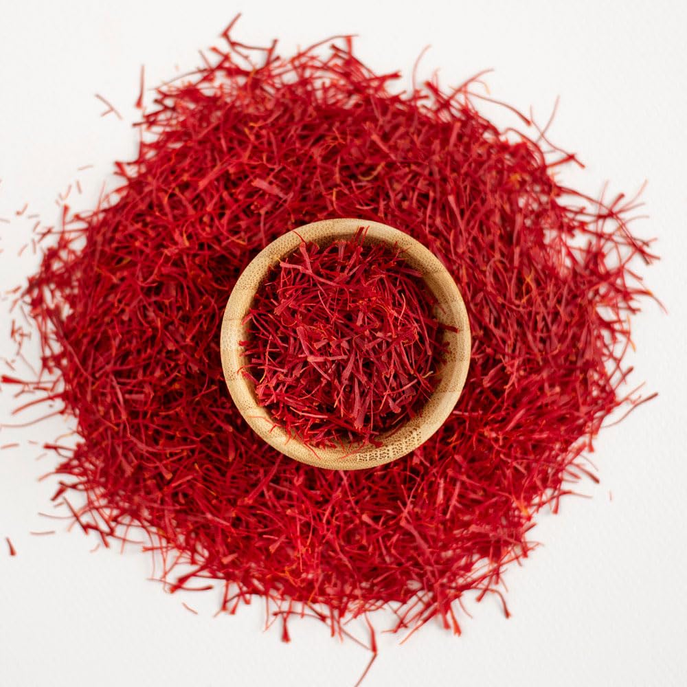 Eupherbia open jar of threads showing pure saffron and easy use benefit