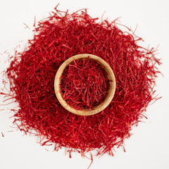 Eupherbia open jar of threads showing pure saffron and easy use benefit