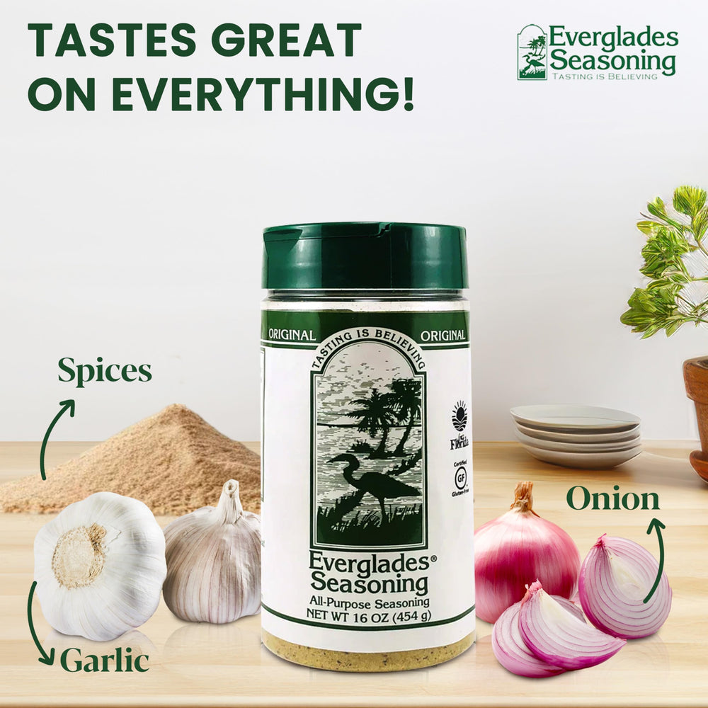 Everglades jar next to raw herbs and spices illustrating quality ingredients