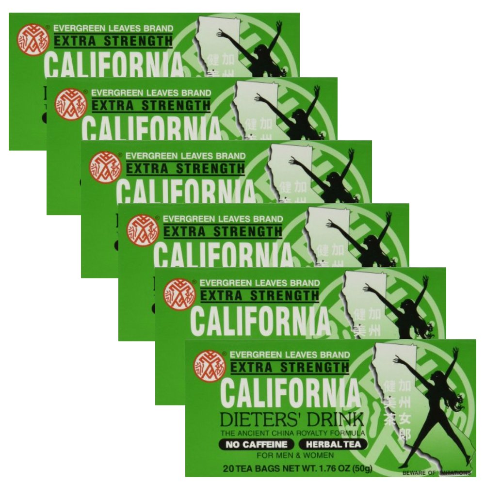 Evergreen Leaves front packaging showing six-box pack and 120 tea bags for digestive support