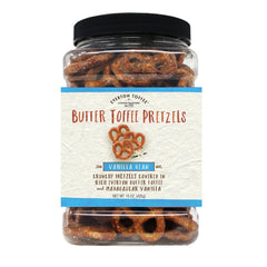 Everton Toffee jar front view showing premium label and resealable lid benefit