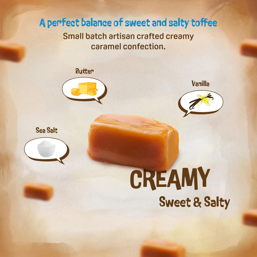 Everton Toffee individually wrapped caramel pieces arranged for easy portioning