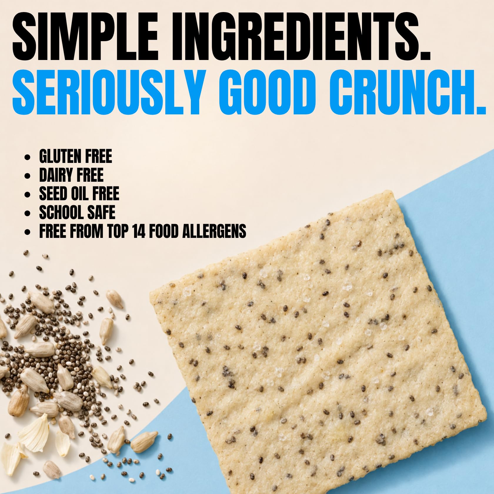 Every Body Eat opened bag displaying crackers for convenient grab-and-go snacking