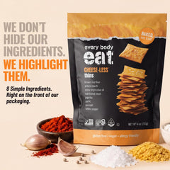 Every Body Eat crackers on plate with garnish showing party serving benefit