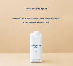 Everybody Water plant-based cap close-up showing renewable sugarcane cap benefit