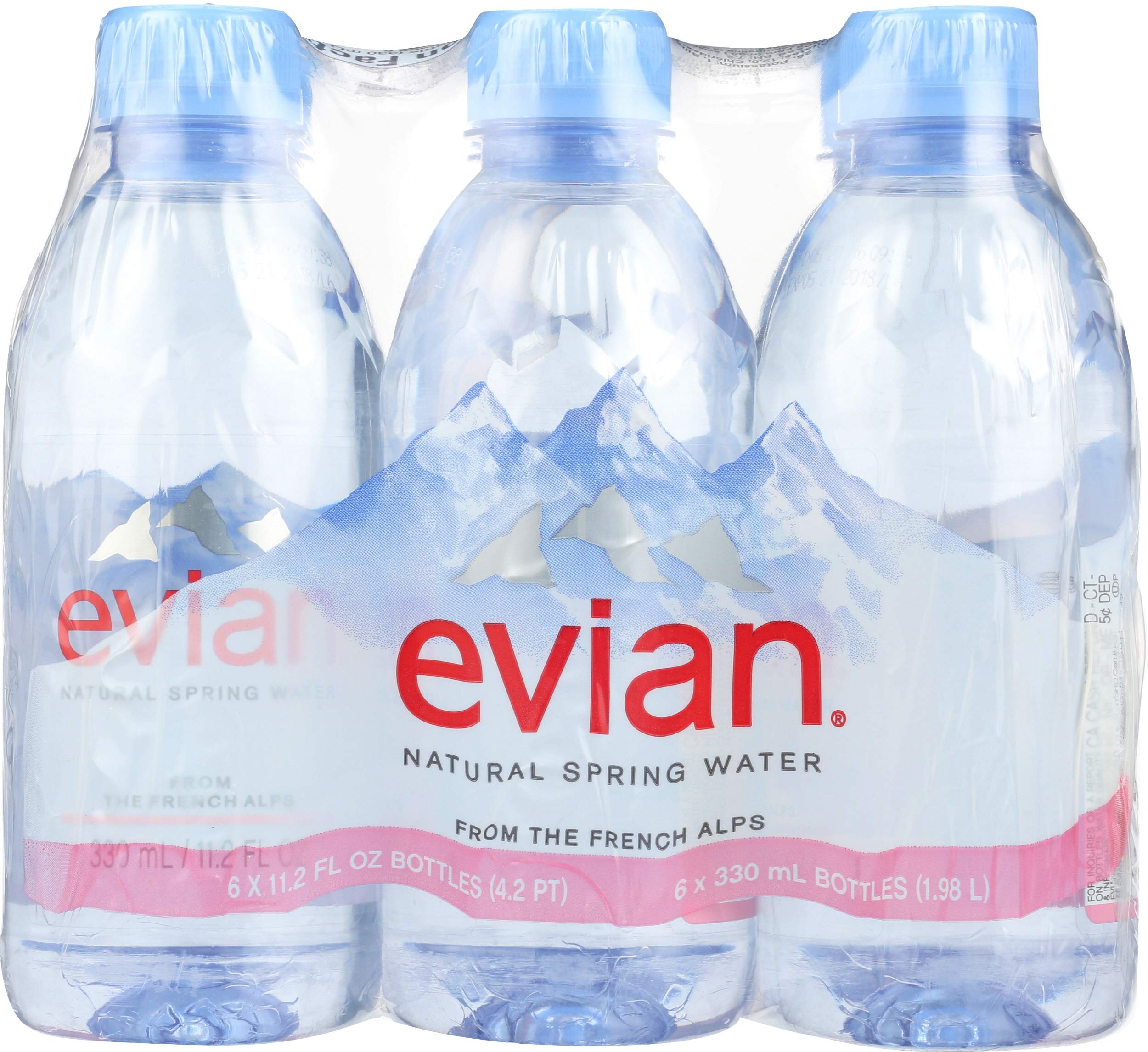 evian bottle in hand illustrating easy one-handed drinking on the go