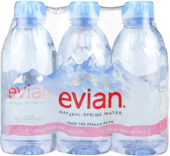 evian bottle in hand illustrating easy one-handed drinking on the go