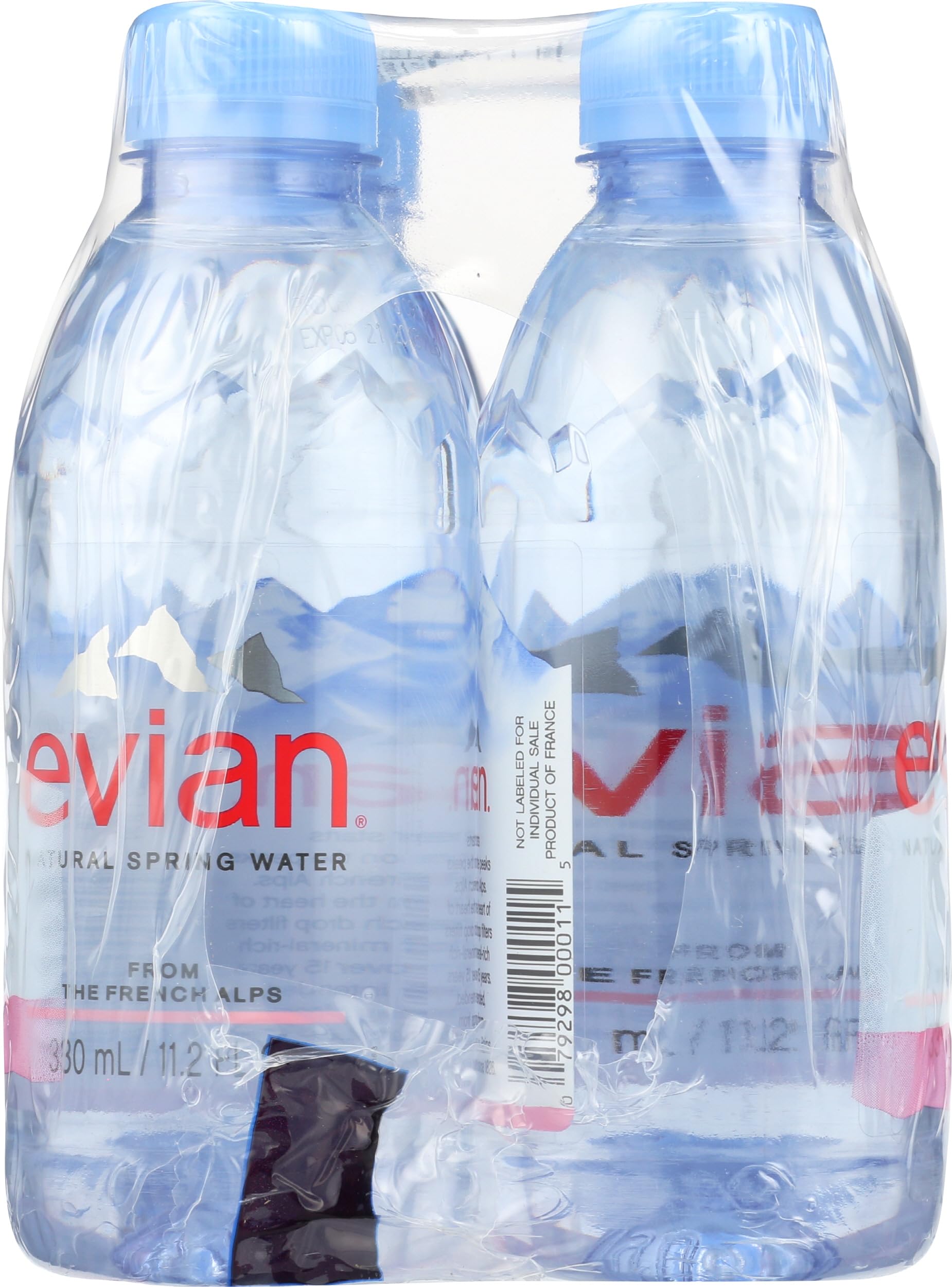 evian size comparison with glass demonstrating compact 11.2 fl oz portion benefit