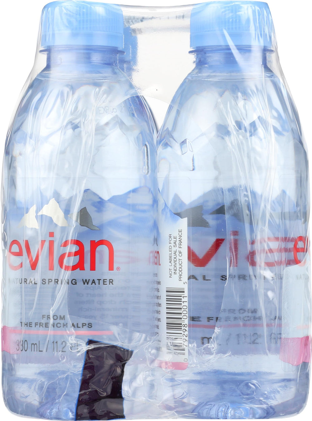 evian size comparison with glass demonstrating compact 11.2 fl oz portion benefit