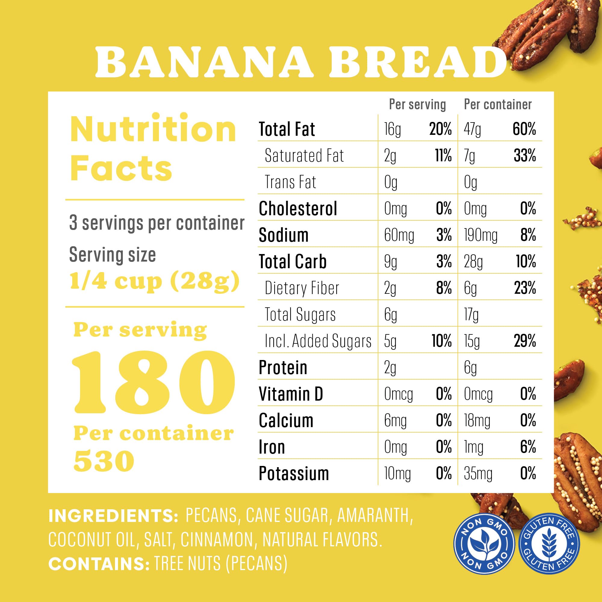 Hand holding Evie's pecans showing portion size and on-the-go convenience
