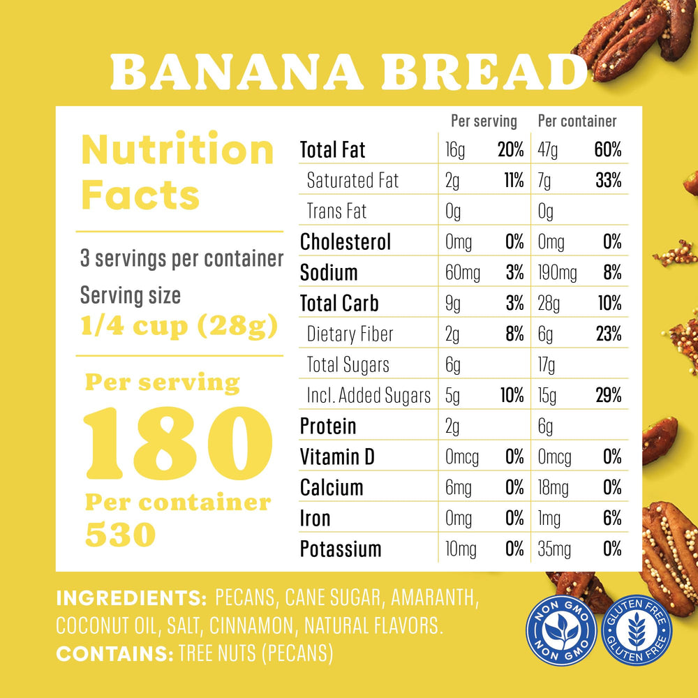 Hand holding Evie's pecans showing portion size and on-the-go convenience